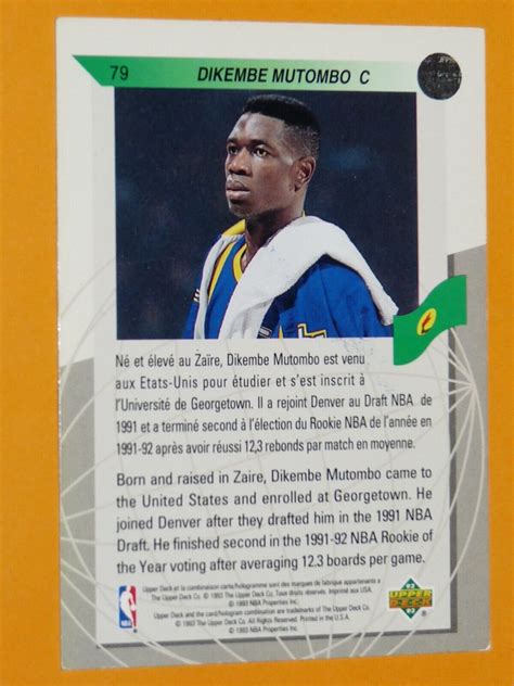 Dikembe Mutombo Denver Nuggets Za Re Nba Basketball Upper Deck