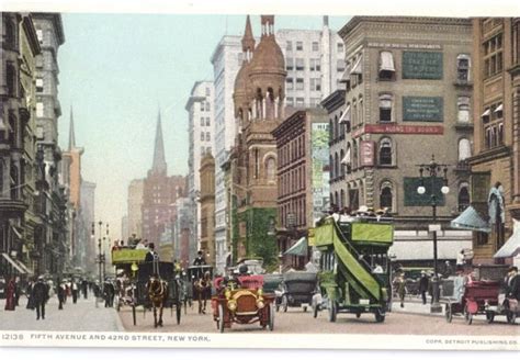 Fifth 5th Avenue 42nd Street New York Ca 1910 Photostint Nm Postcard