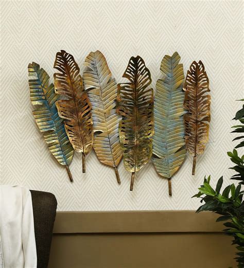 Buy Wrought Iron Antique Leaf Wall Art In Gold At 17 Off By Malik Design Pepperfry