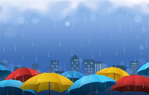 Rainy Season Background With Umbrellas 7669074 Vector Art At Vecteezy