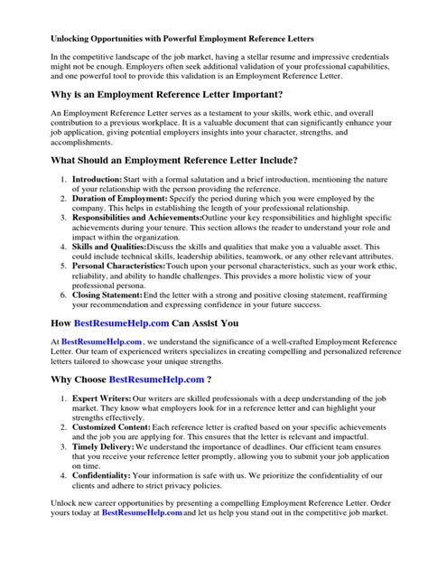 Employment Reference Letter For Bank Loan Pdf Employment Loans