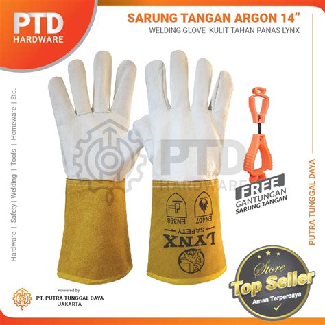 Jual Sarung Tangan Las Argon Kulit 14 Inch Welding Glove Tahan Panas