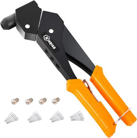 Buy Xinqiao Rivet Gun Kit With 100 Pcs Rivets 360° Swivel Head Hand Riveter Set For Metal With