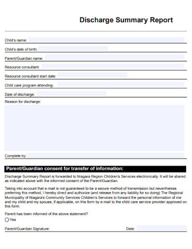 Discharge Summary Report 10 Examples Format Pdf Examples