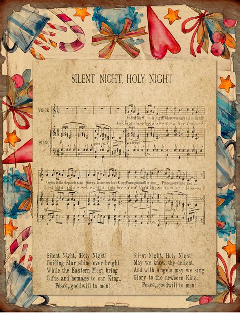 Silent NIght Vintage Sheet Music Free Stock Photo - Public Domain Pictures