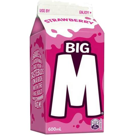 Big M Milk Strawberry Carton 600ml Orbost Foodworks