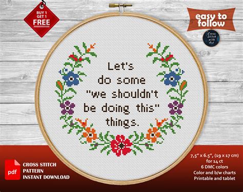 Snarky Cross Stitch Pattern Let S Do Some Pdf Sassy Etsy