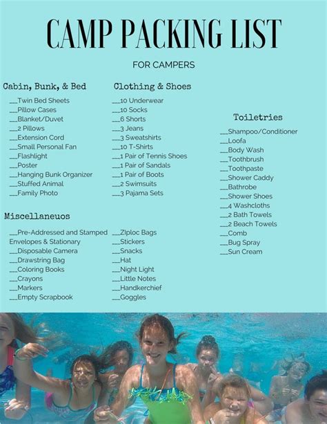 Blogsummer Camp Series Camper Packing List Summer Camp