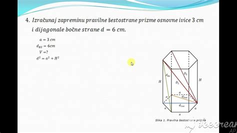 MAT9 Površina i zapremina prizme utvrđivanje YouTube