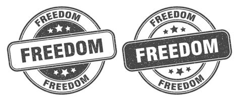 Freedom Stamp Label Round Grunge Sign Royalty Free Vector