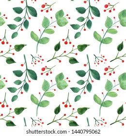 Watercolor Hand Drawn Botanical Seamless Pattern Stock Illustration