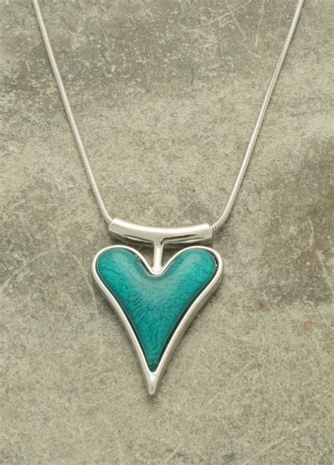 Teal Heart Necklace – Glitterarti