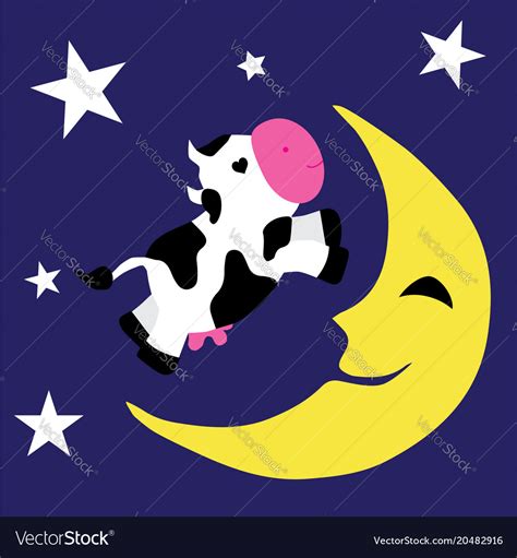 Cow Over The Moon Royalty Free Vector Image Vectorstock