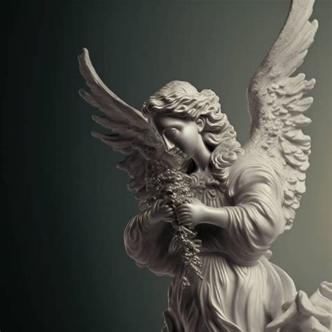 A statue of an angel with wings