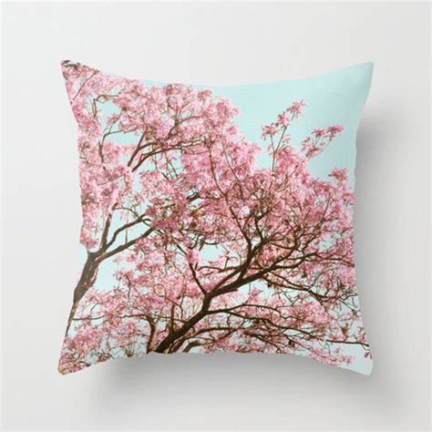 Cherry Blossom Pillow Cover Cherry Pillow Mint Blue Pillow Pink Tree