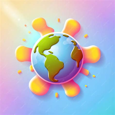 Premium Photo | 2d vector cartoon illustration colorful earth logo ...