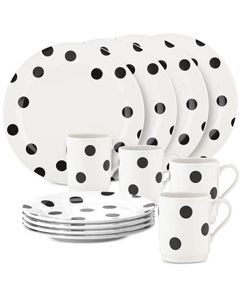 Kate Spade New York All In Good Taste Deco Dot 12 Pc Set Service For 4 Macys