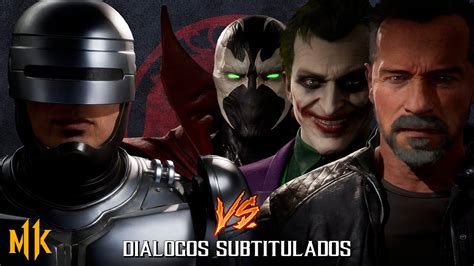 Mortal Kombat 11 Robocop VS Spawn Joker Terminator Diálogos