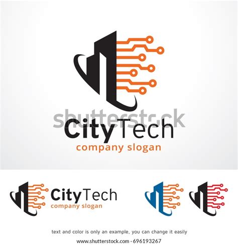 City Tech Logo Template Design Vector Stock Vector Royalty Free 696193267