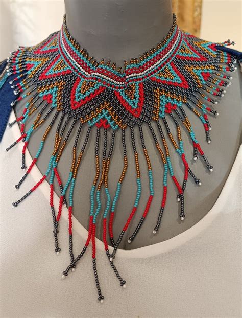 Seed Beaded Afro Tribal Necklaces Rope Ethnic Statement Necklaces