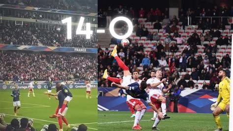 France Scores 14 Goals Vs Gibraltar Olivier Giroud Overhead Goal