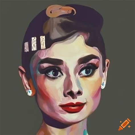 Portrait Of Audrey Hepburn In The Style Of Klimt