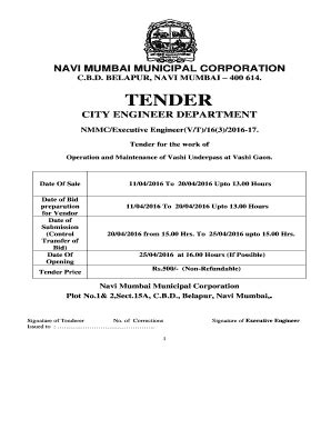 Fillable Online Nmmc Maharashtra Etenders Tender No Doc Nmmc