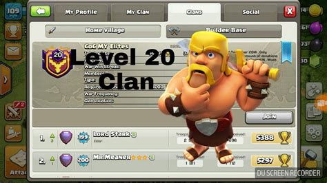 Clash Of Clan Only 1 Clan Level 20 Youtube