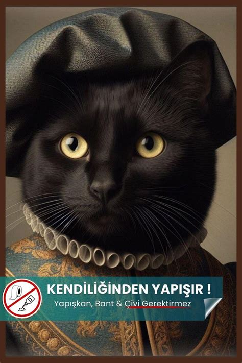 Pi Papers Soylu Kara Kedi Poster Premium Bask Poster Siyah Kedi