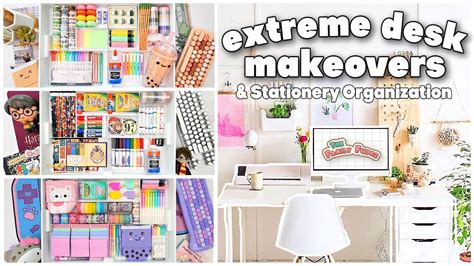 Aesthetic Desk Makeovers Tour 2022 🌸 Kawaii Decor Functional Organizing Stationery And Amazon