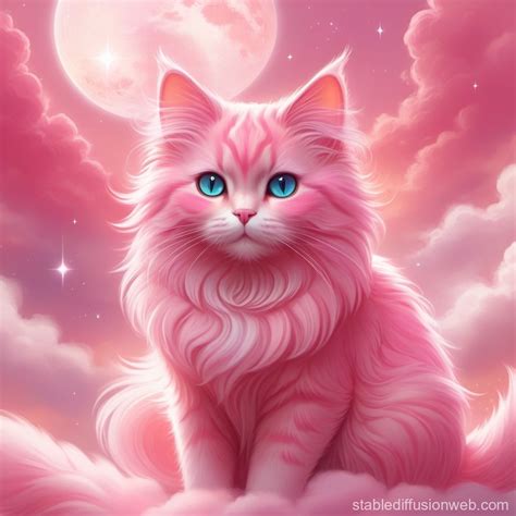 Pink Fluffy Feline | Stable Diffusion Online