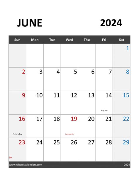 June Calendar 2024 Holidays Monthly Calendar