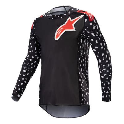 Maillot Cross Alpinestars Supertech Foster Blanc Noir Rouge