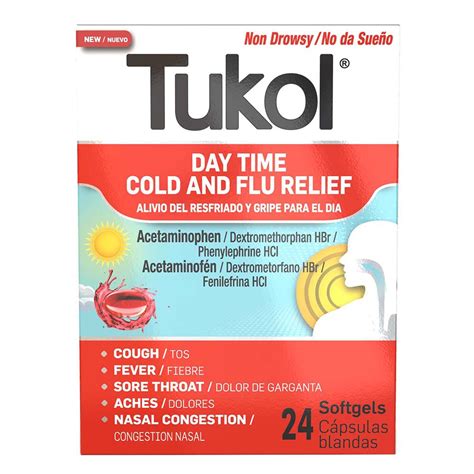 Tukol Day Time Cold And Flu Relief Softgels Shop Cough Cold Flu At