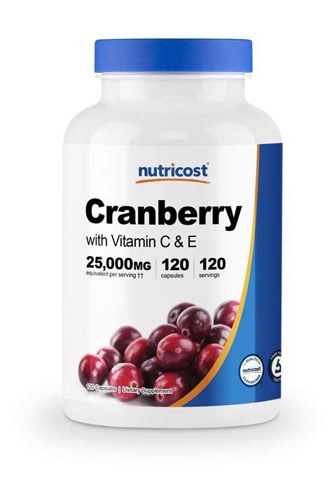 Nutricost Cranberry Extract 25 000mg 120 Capsules With Vitamin C