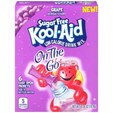 Kool-Aid On-The-Go Sugar Free Grape Drink Mix Packets, 6 ct - Kroger