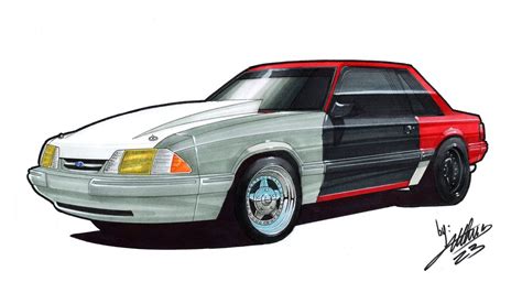 Drawing Car Desenhando Carro Ford Mustang Foxbody Youtube