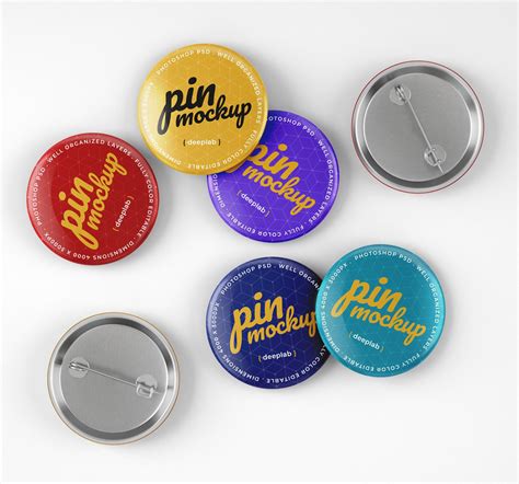 Glossy Button Pin Mockup Set Free Behance