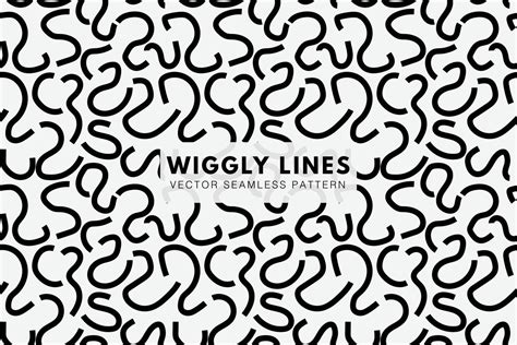 Wiggly Squiggly Black Lines Simple Abstract On A White Background