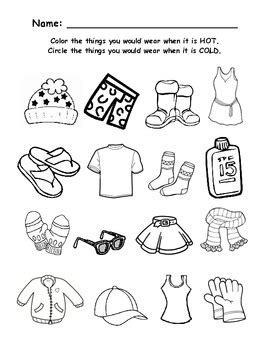 Hot Or Cold Worksheet By Ms Stephie Teachers Pay Teachers