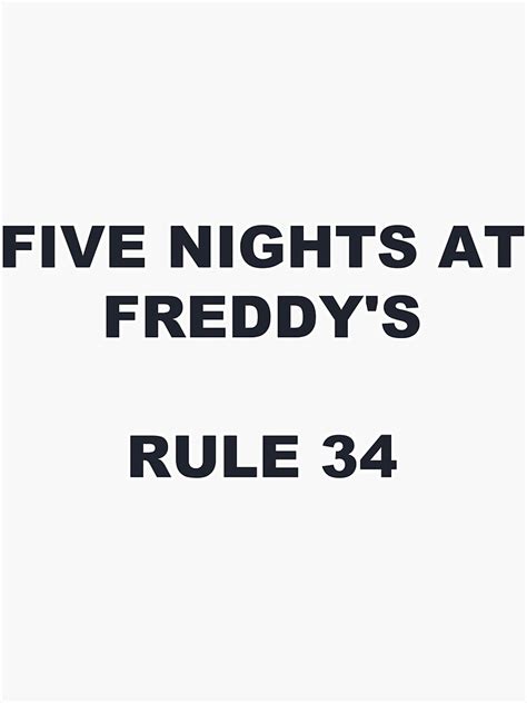 "Five Nights at Freddy's Rule 34" Sticker by rideroffice | Redbubble