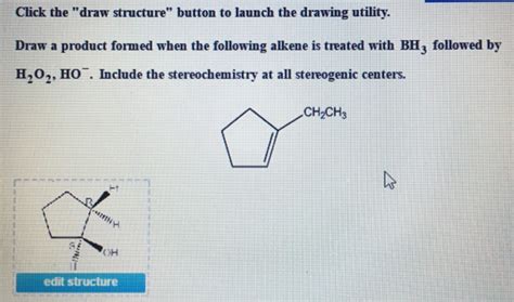 Solved Draw A Product Formed When The Following Alkene Is Chegg