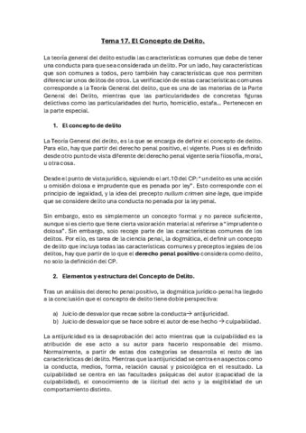 Tema 17 Concepto De Delito Pdf