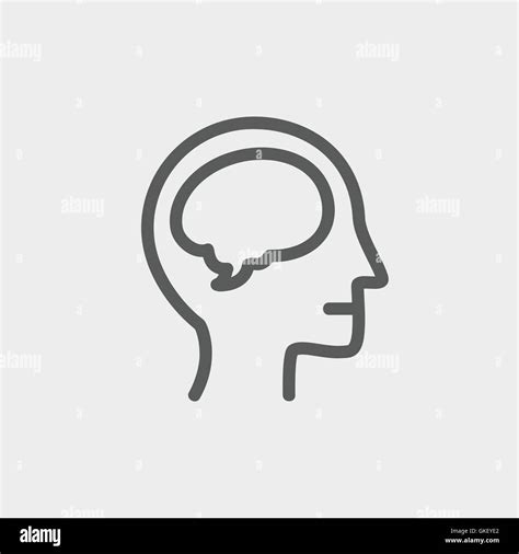 Human Head With Brain Thin Line Icon Stock Vector Image Art Alamy