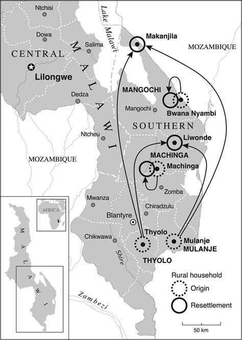 Map Of Southern Malawi With Location Of Sampling Sites Download