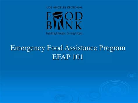 Ppt Emergency Food Assistance Program Efap Powerpoint