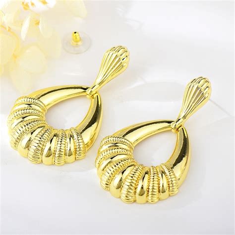 Funky Dubai Gold Plated Dangle Earrings