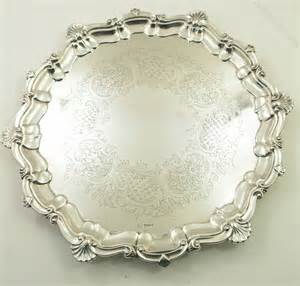 Antiques Atlas 15 Diameter Solid Silver Salver Tray 1901 As273a517