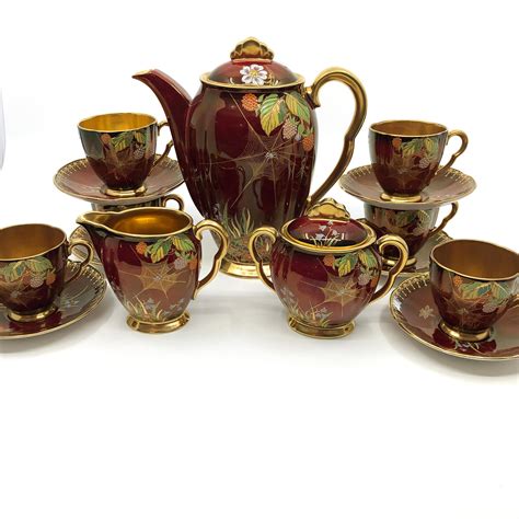 Carlton Ware Rouge Royal Tea Set From The 1930s Etsy