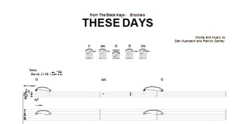 These Days (Guitar Tab) - Print Sheet Music Now